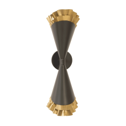 Ruffle Sconce in Black and Brass