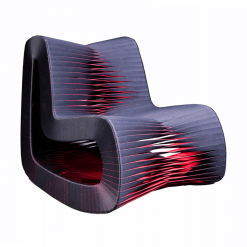 Seat Belt Rocking Chair in Black and Red