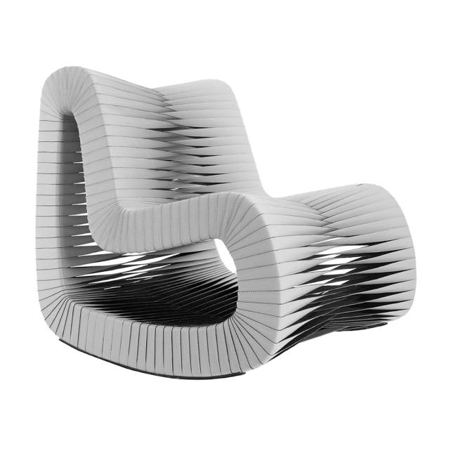 Seat Belt Rocking Chair in Grey and Black