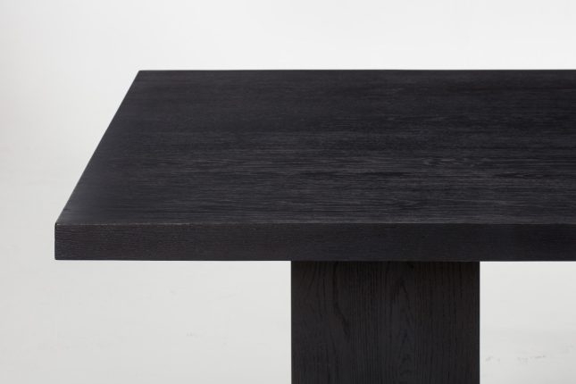 Larela Dining Table Black Oak Details