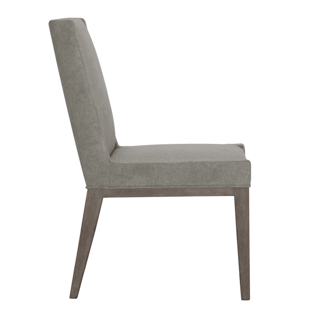 Linea Upholstered Side Chair with Cerused Charcoal Side View