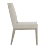 Linea Upholstered Side Chair with Cerused Greige Side View
