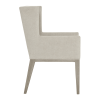 Linea upholstered chair with Cerused Greige Base Side