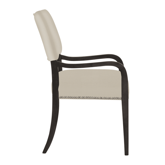 Moore Arm Fabric Chair with Wire finish Side