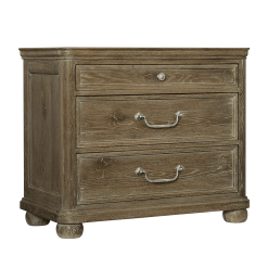 Rustic Patina 3 Drawer Bachelors Chest in Peppercorn Angle