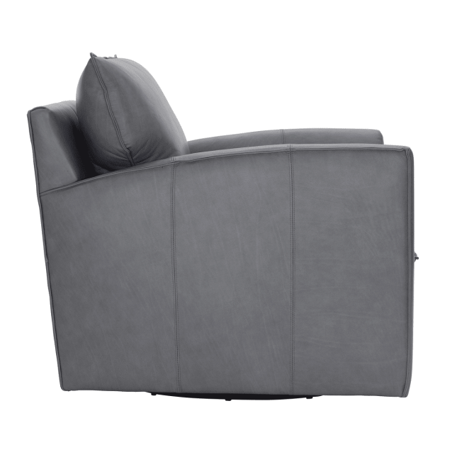 Ally Swivel Chair in Leather Side