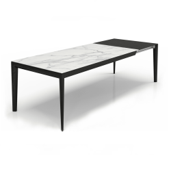 Hemrik 76in Extendable Dining Table with Ceramic Top Angle