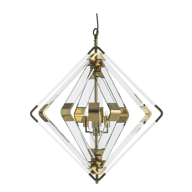 Terra Diamond Pendant in Brass Angle