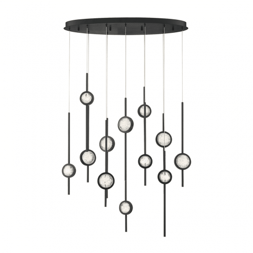 Barletta 12 Lt chandelier in black