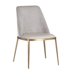 Dover Dining Chair in Napa Stone Leatherette and Polo Club Stone Fabric