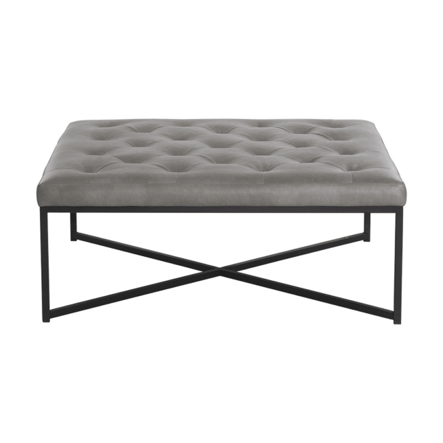 Endall Ottoman in Bravo Metal Leatherette Front