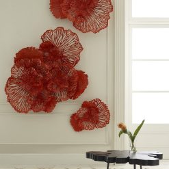 Flower Wall Art in Coral Liveshot