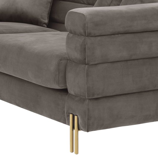 Harmonica Sofa in Savona Grey Velvet Details scaled