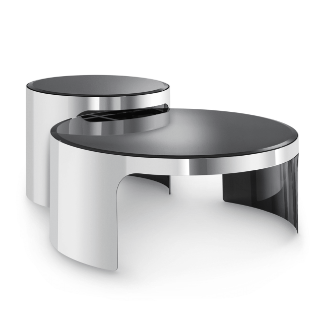 Manchego Coffee Table in Polished Stainless Steel