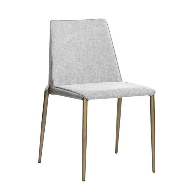 Renee Dining Chair in Belfast Heather Grey and Bravo Metal Leatherette