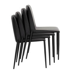 Renee Dining Chair in Dillon Stratus and DIllon Black Stack Side