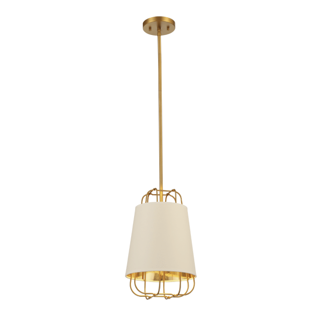 Tura 1 light Pendant in White and Gold