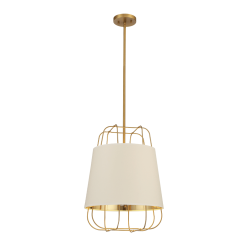 Tura 3 Light Pendant in White and Gold