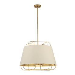 Tura 6 Light Pendant in White and Gold