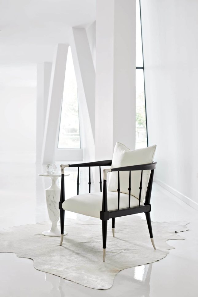 Scorpio Accent Chair in White Fabric Liveshot scaled