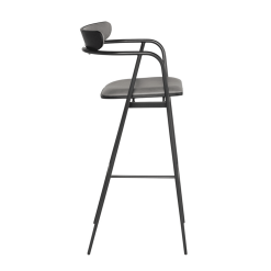 Escapade Bar Stool in Dove Leather side