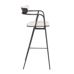 Escapade Bar Stool in Shell Boucle Side