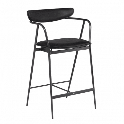 Escapade Counter Stool with Raven Leather
