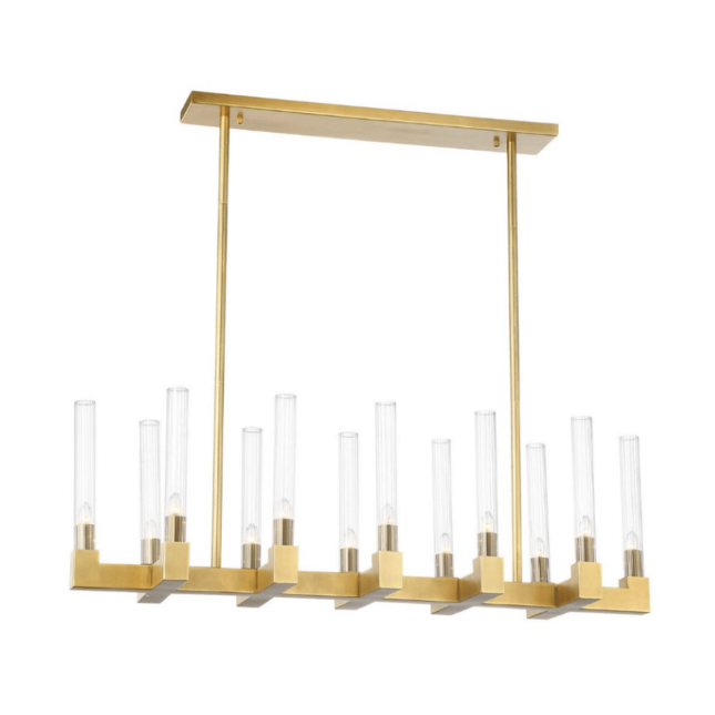 Tranquil Linear Chandelier Aged Brass