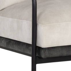 Tristen Lounge Chair in Nono Cream and Nono Dark Green Details