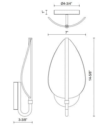 Flora Wall Sconce Dimensions