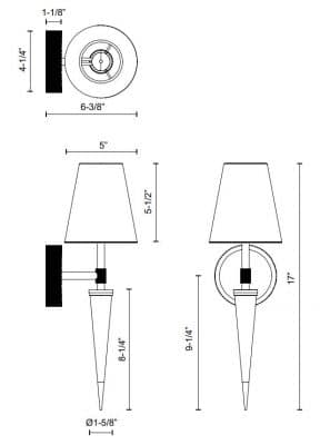 Kimpton Wall Sconce Dimensions