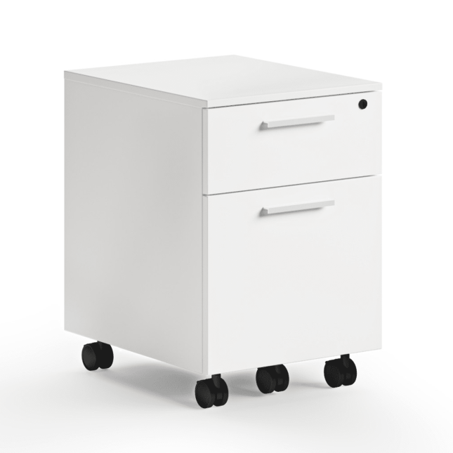 Linea Mobile File Cabinet in Satin White