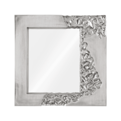 Mercury Square Mirror in Silver Leaf