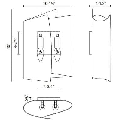 Parducci H Wall Sconce Dimensions