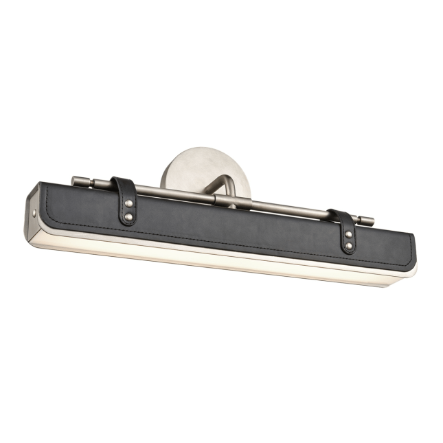 Valise W Wall Sconce in Aged Nickel and Tuxedo Leather