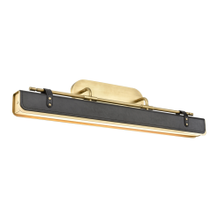 Valise W Wall Sconce in Vintage Brass and Tuxedo Leather