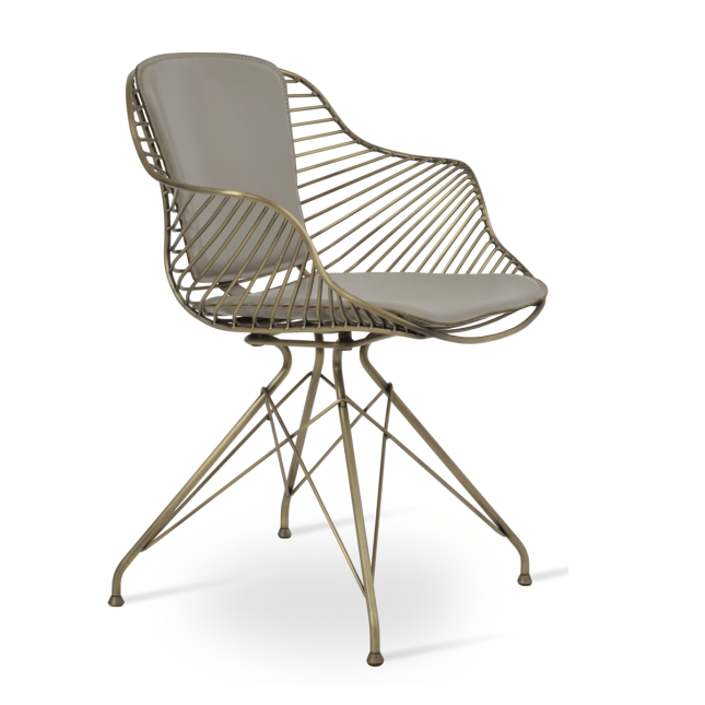 Zebra Dining Chair in Brass Gold and Bone PPM FR