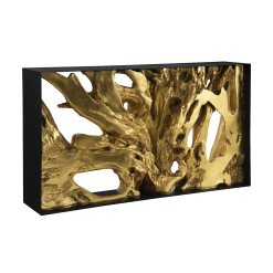 Cast Root Framed Small Console Table in Gold
