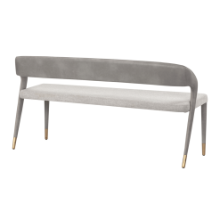 Madura Banquette Bench in Belfast Heather Grey and Bravo Metal Back