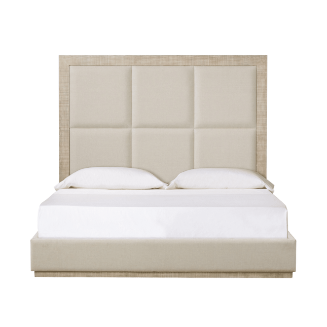 Murien Bed in Norman Ivory Fabric and Natural Front