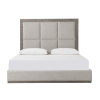 Murien Bed in Textured Linen and Grey Front