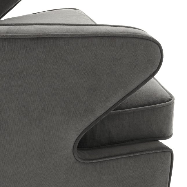 Noreen Swivel Chair in Granite Grey Details