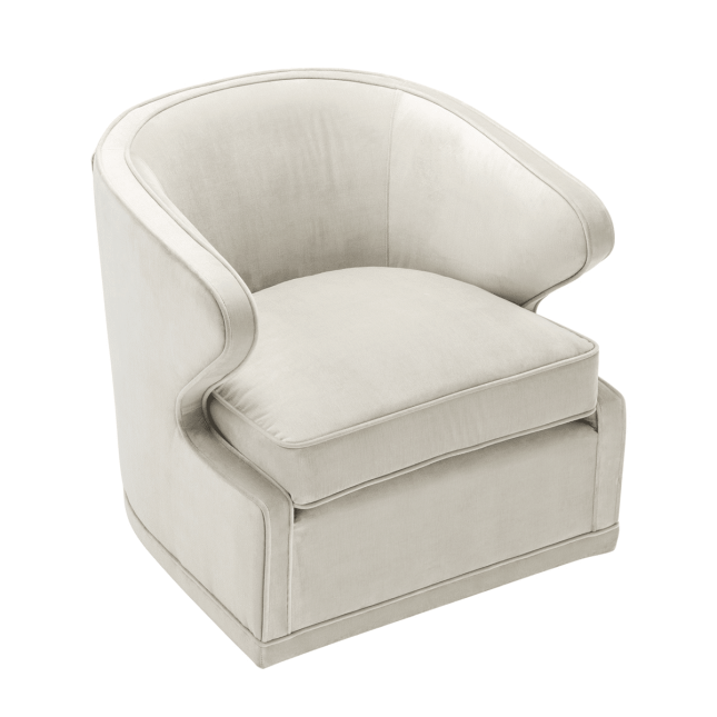 Noreen Swivel Chair in Pebble Grey Top Angle