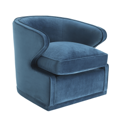 Noreen Swivel Chair in Roche Blue Velvet
