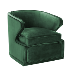 Noreen Swivel Chair in Roche Green Velvet