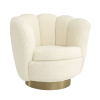 Rivalda Swivel Chair in Boucle Cream Fabric