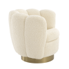 Rivalda Swivel Chair in Boucle Cream Fabric Side