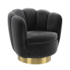 Rivalda Swivel Chair in Savona Dark Grey Velvet