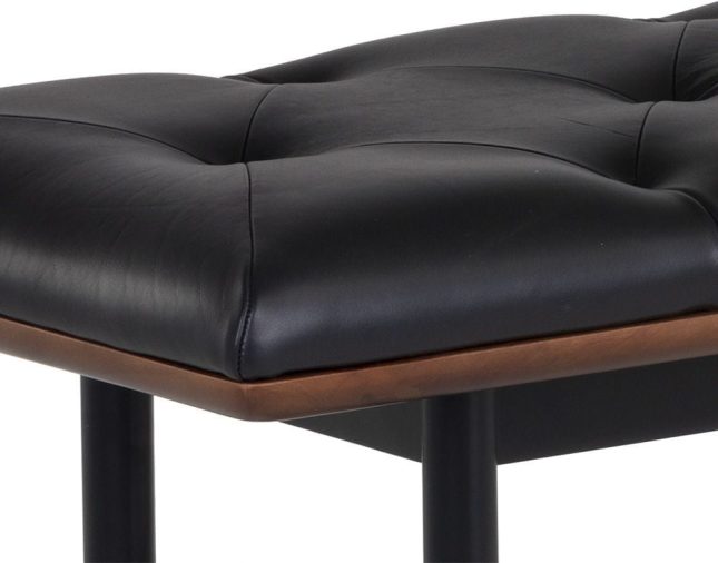 Staten Bench in Black Leatherette Details