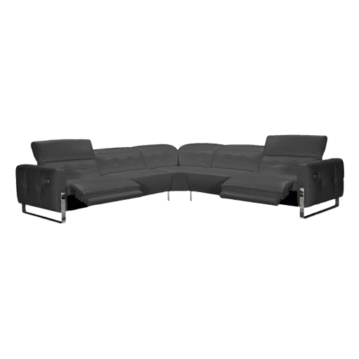 Nicole Sectional in Dark Grey Leather